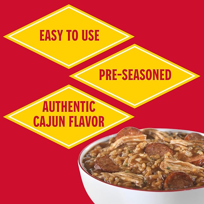 Louisiana Fish Fry Cajun Gumbo & Rice Entrée Mix displayed on store shelf