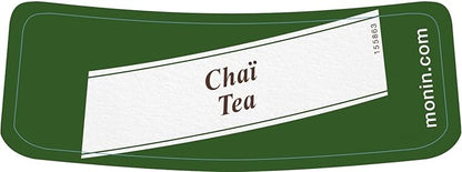 Monin Premium Chai Tea Concentrate bottle, 700ml, showcasing natural spices and rich flavor for chai lattes, iced drinks, and cocktails. Vegan-friendly and allergen-free.