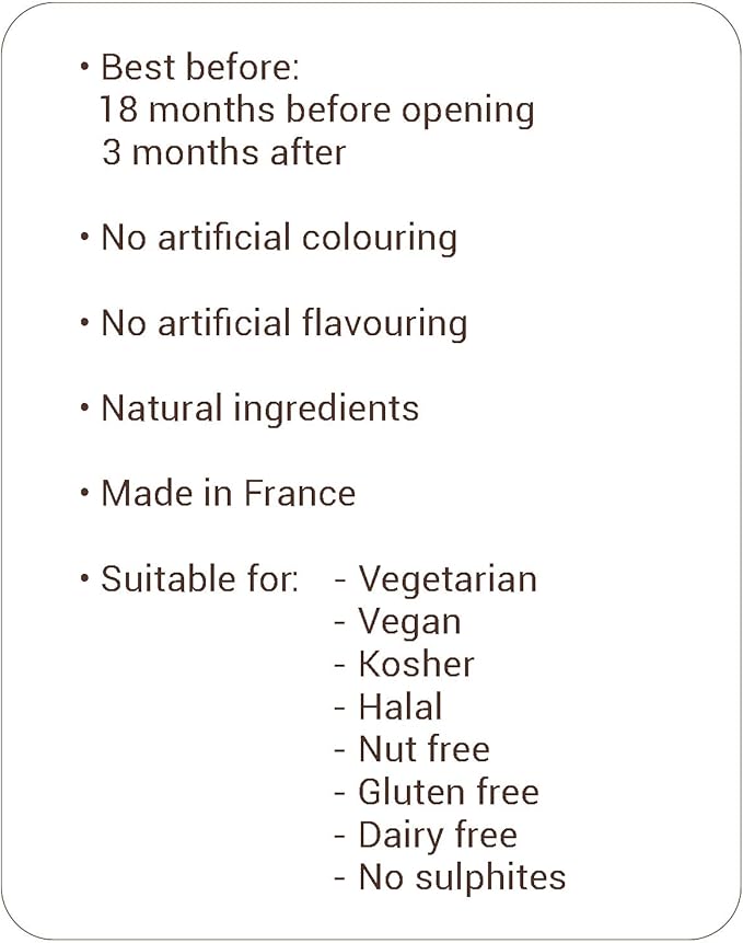 MONIN Premium Chocolate Cookie Syrup bottle with rich chocolate and cookie flavor, perfect for coffee, cocktails, and desserts. Vegan-friendly and allergen-free.