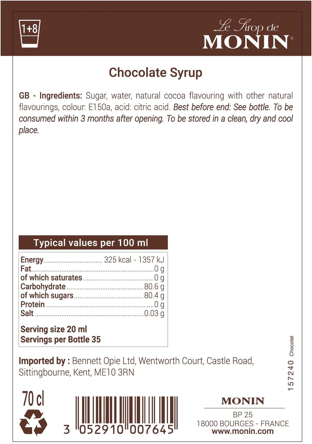 Premium Chocolate Drink Syrup – 700 ml Bottle for Coffee, Mocktails & Desserts