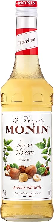 Monin Hazelnut Syrup 700ml – vegan and natural syrup for professional or home drinks