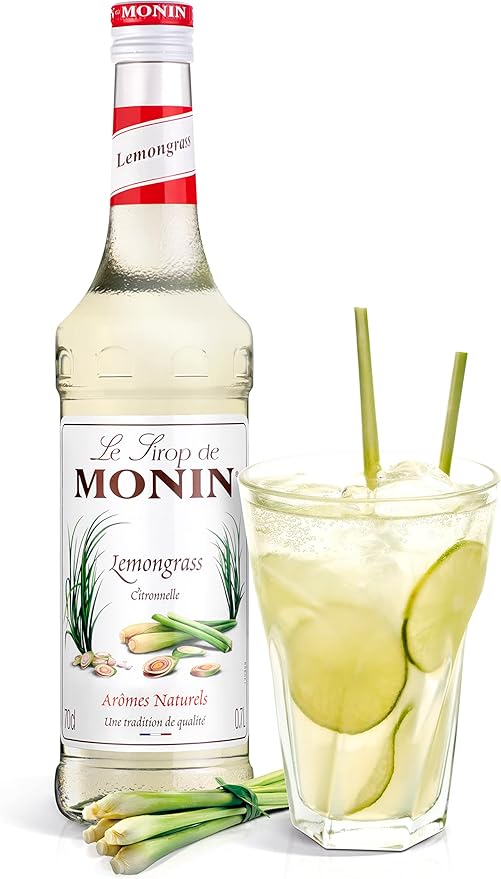 Monin Premium Lemongrass Syrup 700ml – Zesty, Citrus Herbal Syrup for Cocktails, Mocktails, Teas, and Smoothies | Vegan & Allergen-Free