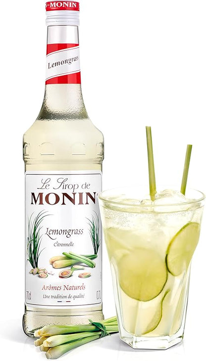 Monin Premium Lemongrass Syrup 700ml – Zesty, Citrus Herbal Syrup for Cocktails, Mocktails, Teas, and Smoothies | Vegan & Allergen-Free
