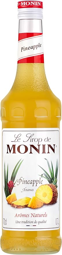MONIN Premium Pineapple Syrup 700 ml glass bottle on white background