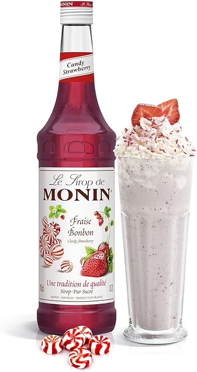 Milkshake made with MONIN Premium Strawberry Candy Syrup 700ml