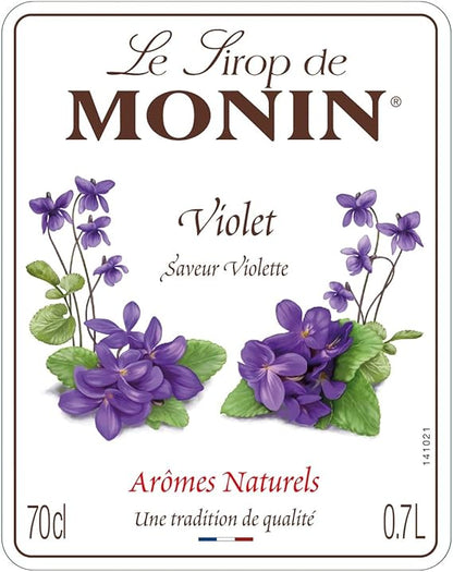 MONIN Premium Violet Syrup 700ml bottle – vegan and allergen-free
