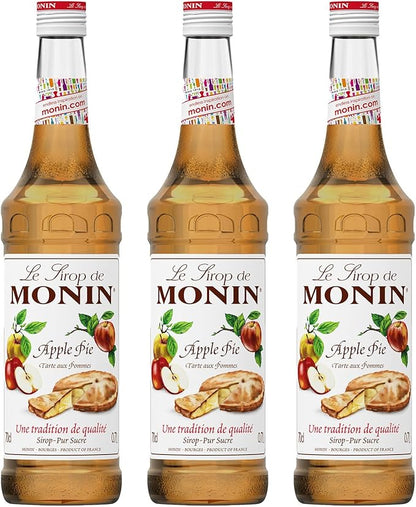 MONIN Apple Pie Syrup 700ml bottle – caramelised apple and cinnamon flavour for drinks and desserts