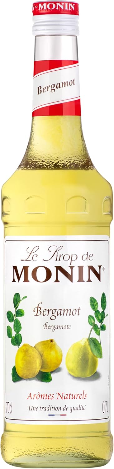 MONIN Bergamot flavour syrup – vegan and allergen-free 700ml drink syrup bottle