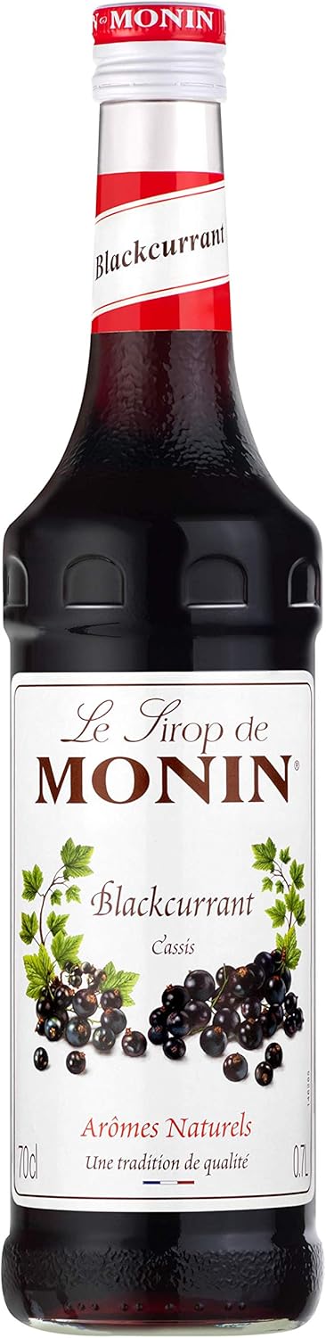 MONIN Blackcurrant drink syrup – 700ml vegan and allergen-free sugar syrup for beverages