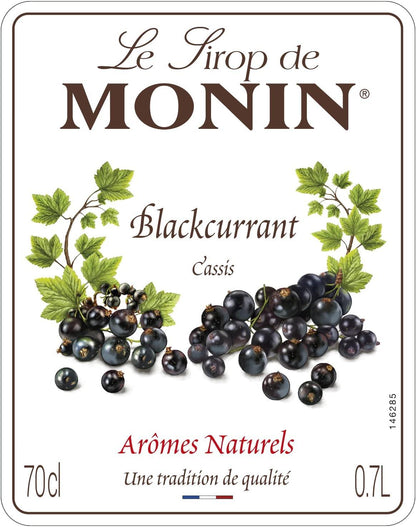 MONIN Blackcurrant drink syrup – 700ml vegan and allergen-free sugar syrup for beverages
