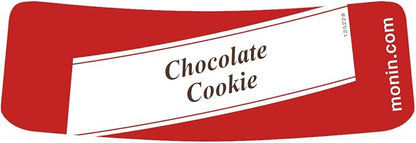 MONIN Premium Chocolate Cookie Syrup bottle with rich chocolate and cookie flavor, perfect for coffee, cocktails, and desserts. Vegan-friendly and allergen-free.