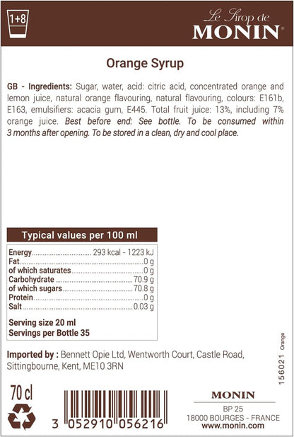 Monin Premium Orange Flavoured Syrup