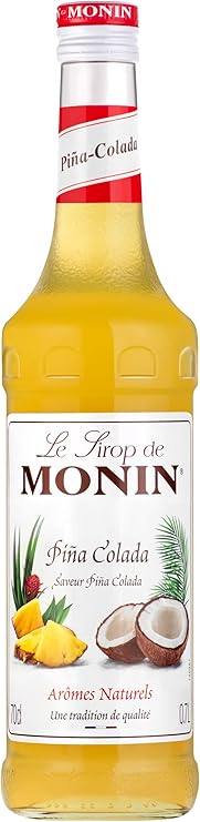 MONIN Premium Piña Colada Syrup 700ml bottle – vegan-friendly, allergen-free syrup made with 100% natural flavours for cocktails and mocktails