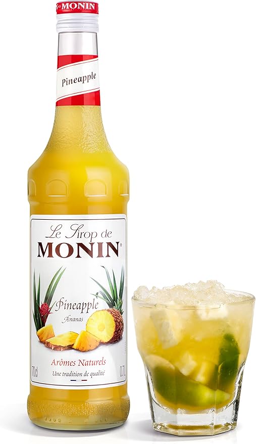 MONIN Premium Pineapple Syrup 700 ml glass bottle on white background