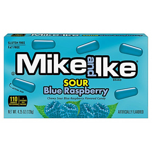 Bowl of Mike & Ike Sour Blue Raspberry candy – colourful chewy blue raspberry sweets for sharing or parties
