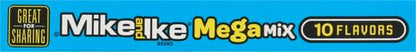 Mike and Ike Mega Mix candy pack featuring a variety of fruity, chewy candies in vibrant colors.