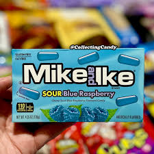 Bowl of Mike & Ike Sour Blue Raspberry candy – colourful chewy blue raspberry sweets for sharing or parties