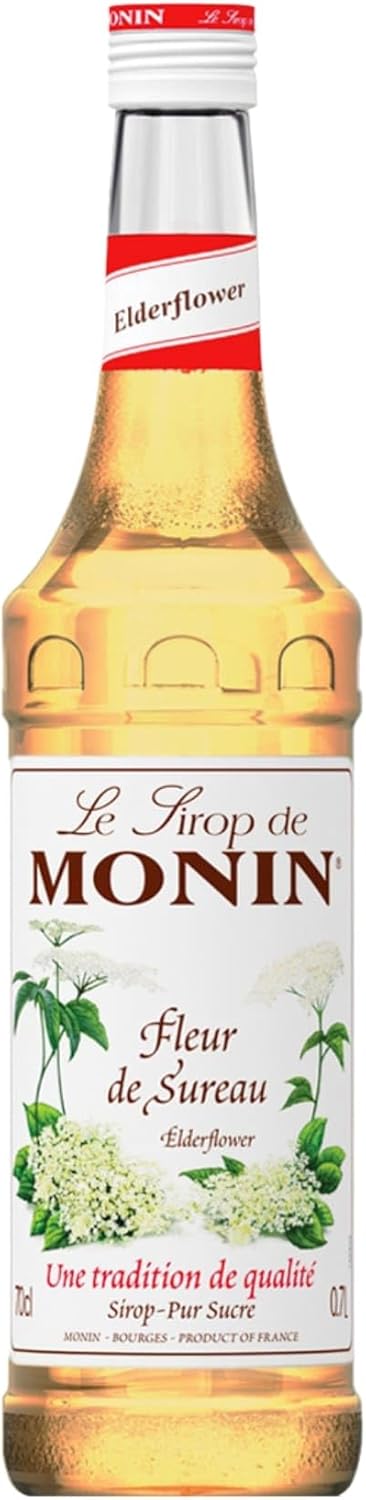 MONIN Vegan & Allergen-Free Elderflower Syrup 700 ml – Sophisticated Taste for Beverages