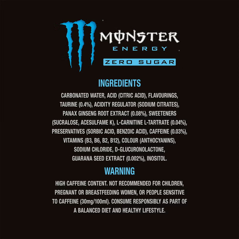 Monster Energy Absolutely Zero Sugar 500ml zero sugar energy drink