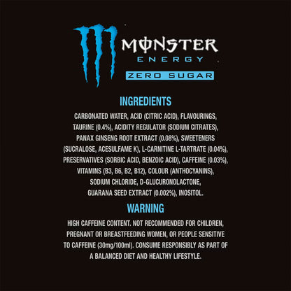Monster Energy Absolutely Zero Sugar 500ml zero sugar energy drink