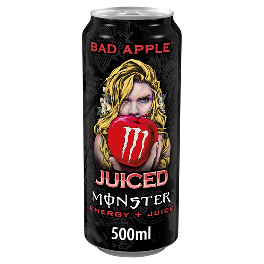 Monster Energy Bad Apple 500 ml can, crisp apple-flavored energy drink.