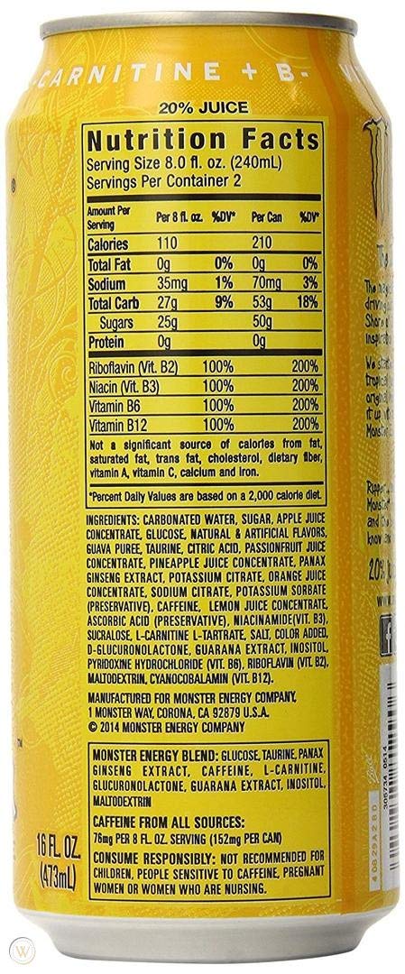 Monster Ripper Energy Drink 500ml tropical fruit flavor