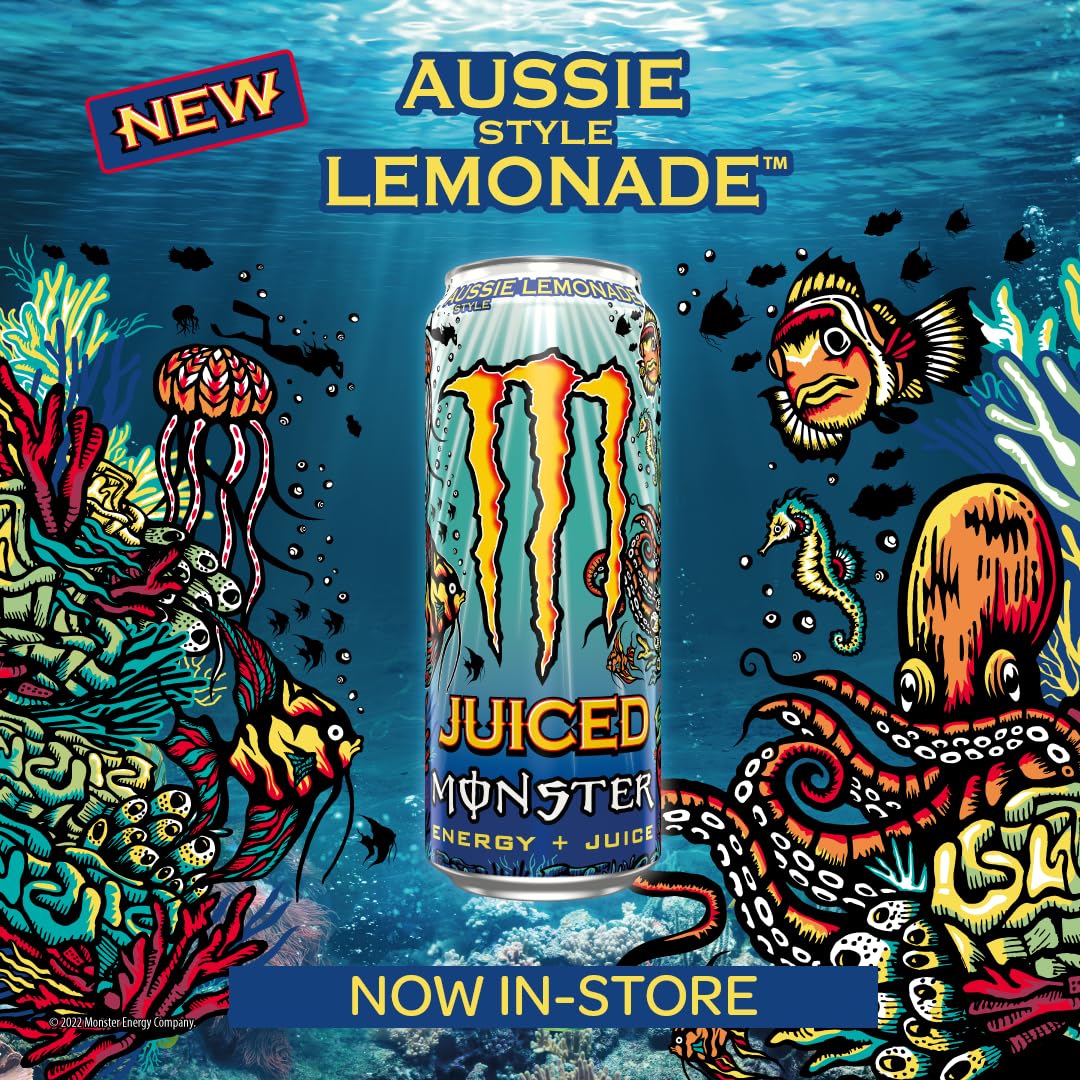 Monster Energy Aussie Lemonade 500ml can packaging
