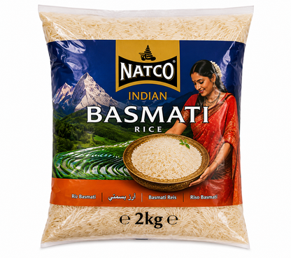 Natco Basmati Rice 2kg | Fluffy Long Grain Rice for Biryani & Curries