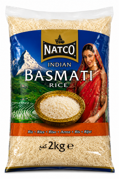 Natco Basmati Rice 2kg | Fluffy Long Grain Rice for Biryani & Curries