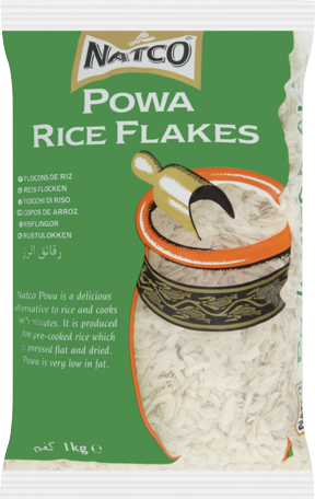 Natco Powa Medium 1kg pack of medium rice flakes poha flattened rice in branded packaging
