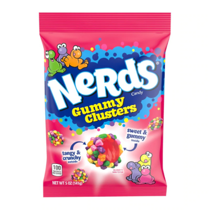 Nerds Gummy Clusters showing chewy gummy centre and crunchy colourful Nerds pieces