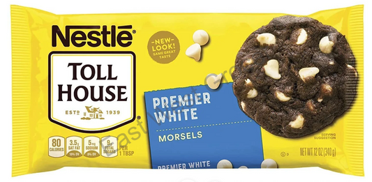 Nestlé Toll House Premier White Morsels 340 g – USA Import, UK Warehouse Fast Delivery, No Customs – Premium White Chocolate Chips for Baking & Cookies
