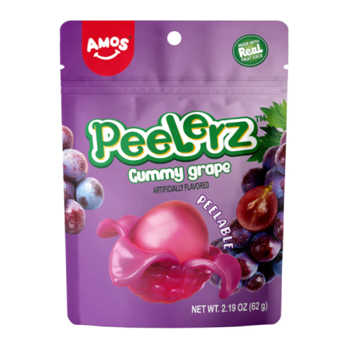 “Peelerz Gummy Grape 170 g pack showing interactive peel‑away grape‑shaped gummies”