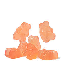 Fruit-flavoured pink grapefruit gummy bears from American Rainbow, 250g pack.