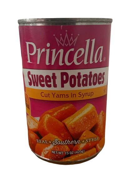 Princella Cut Yams, 24 packs of 420g each, pre-cut and ready to cook.