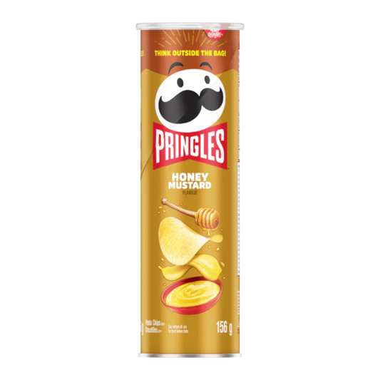Pringles Honey Mustard - Canadian , Pringles Honey Mustard flavour potato chips.