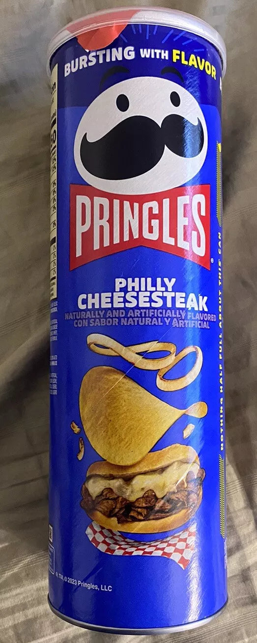 PRINGLES PHILLY CHEESESTEAK FLAVORED POTATO CRISPS CHIPS 5.5 OZ (158g)