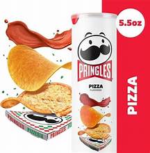 Pringles Pizza Flavour Potato Crisps can – tangy and cheesy snack