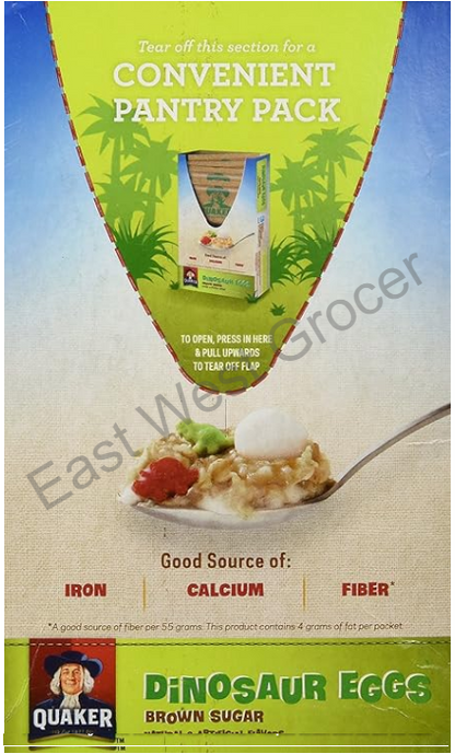 Quaker Instant Oatmeal Dinosaur Eggs Brown Sugar 395g