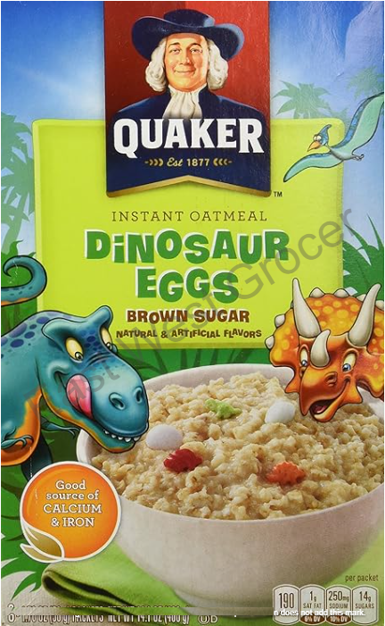 Quaker Instant Oatmeal Dinosaur Eggs Brown Sugar 395g
