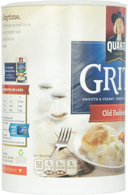 Front view of Quaker Old Fashioned Grits 680 g package