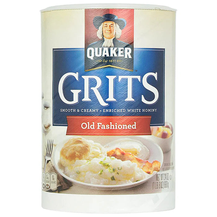 Quaker Grits Old Fashioned packaging with label visible