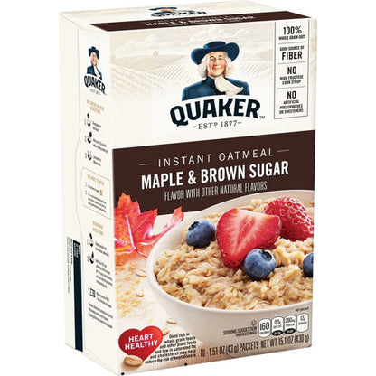 Quaker Instant Oatmeal Maple and Brown Sugar 344 g box