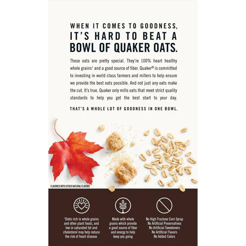 Quaker Instant Oatmeal Maple and Brown Sugar with serving suggestion