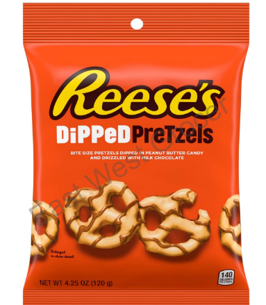 Reese’s Dipped Pretzels Peanut Butter Candy 120g – USA Imported Sweet & Salty Snack – Chocolate Coated Pretzels UK