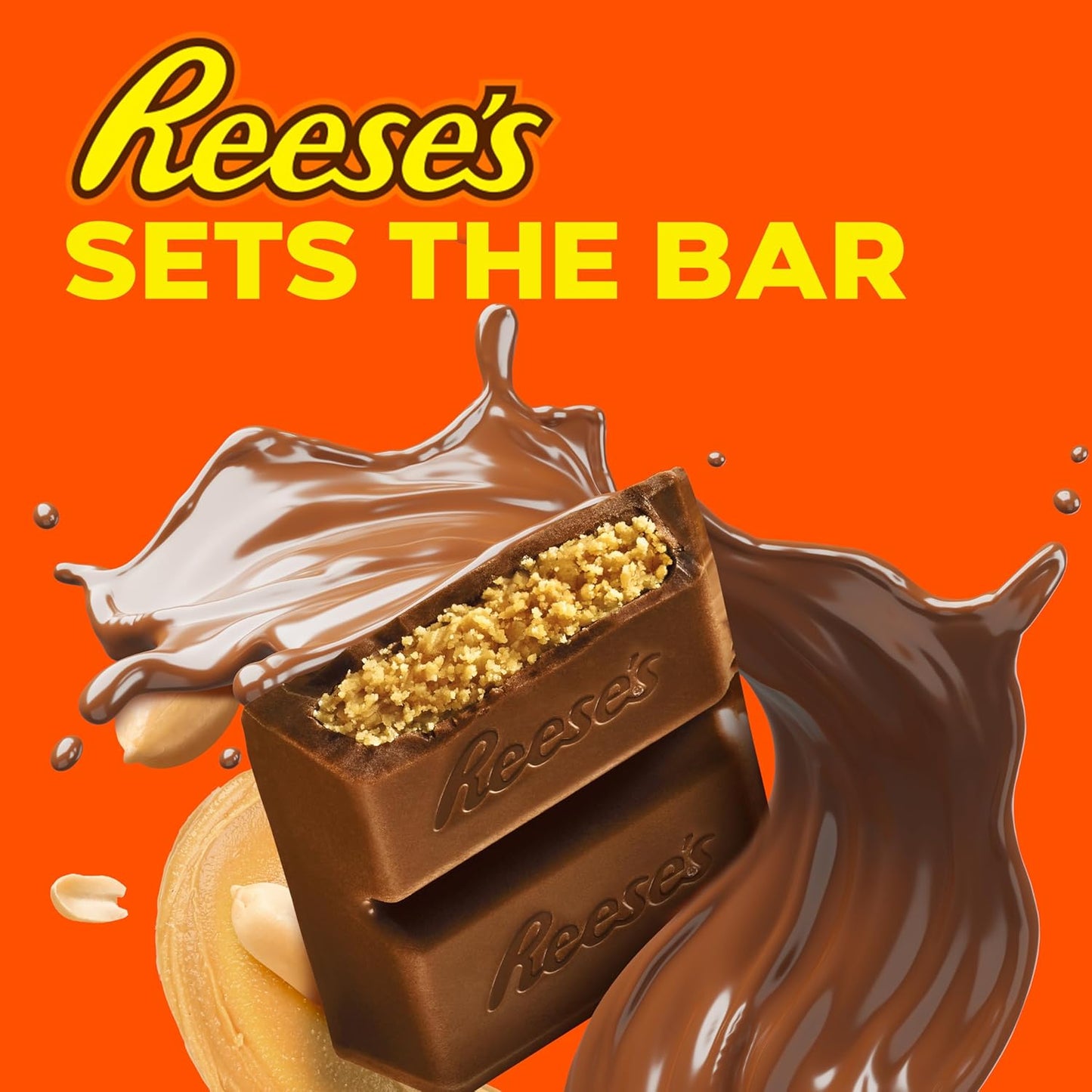 Cross section of Reese’s chocolate bar with peanut butter center