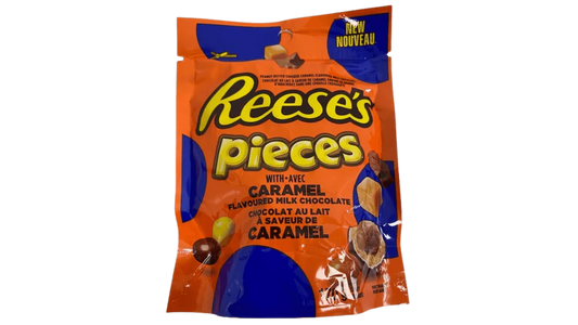 Reese’s Pieces Caramel Bag 170 g – crunchy candy shell with creamy caramel center.