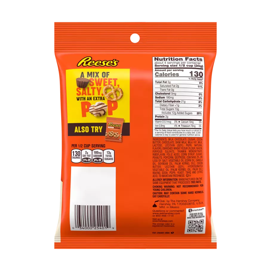 Reese’s Snack Mix Popped Peg Bag – peanut butter cups, pretzels and chocolate candy mix