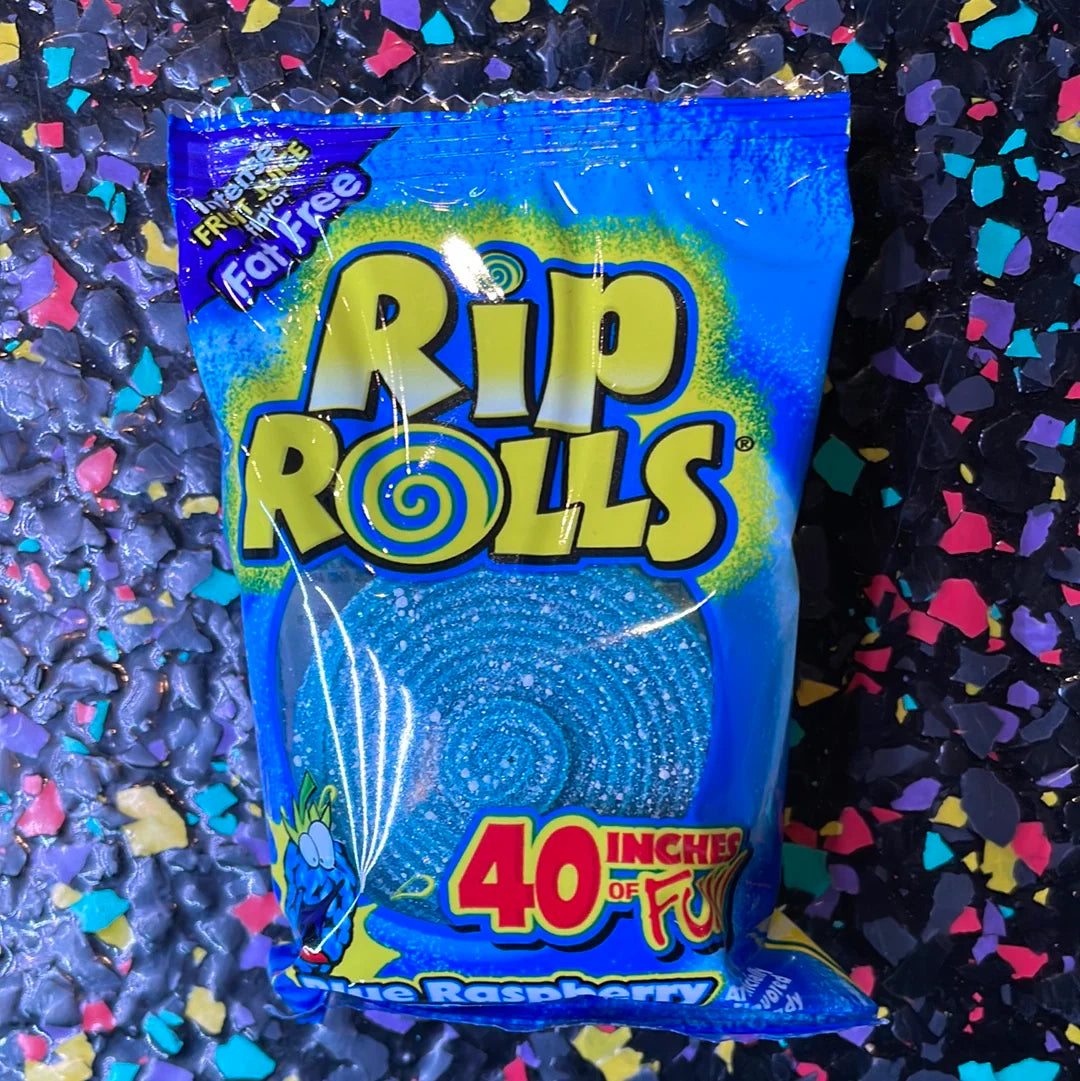 Blue Raspberry Sour Rips Rip Rolls Blue Raspberry 40g – Chewy Sour Candy Roll – EastWestGrocer