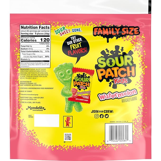Sour Patch Watermelon 226g – Sour & Sweet Gummy Candy